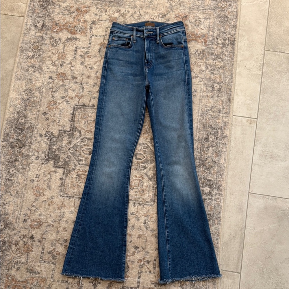 MOTHER Blue Flare & Wide Leg Jeans High-Rise Vintage-Inspired